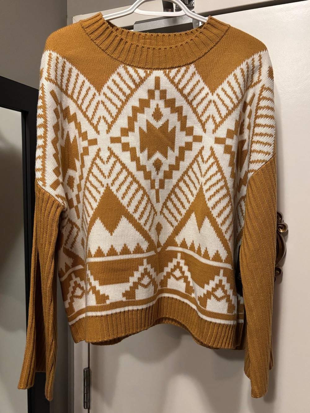Wrangler Retro NWT Southwestern Aztec Knit Sweater with Bell Sleeves XL
